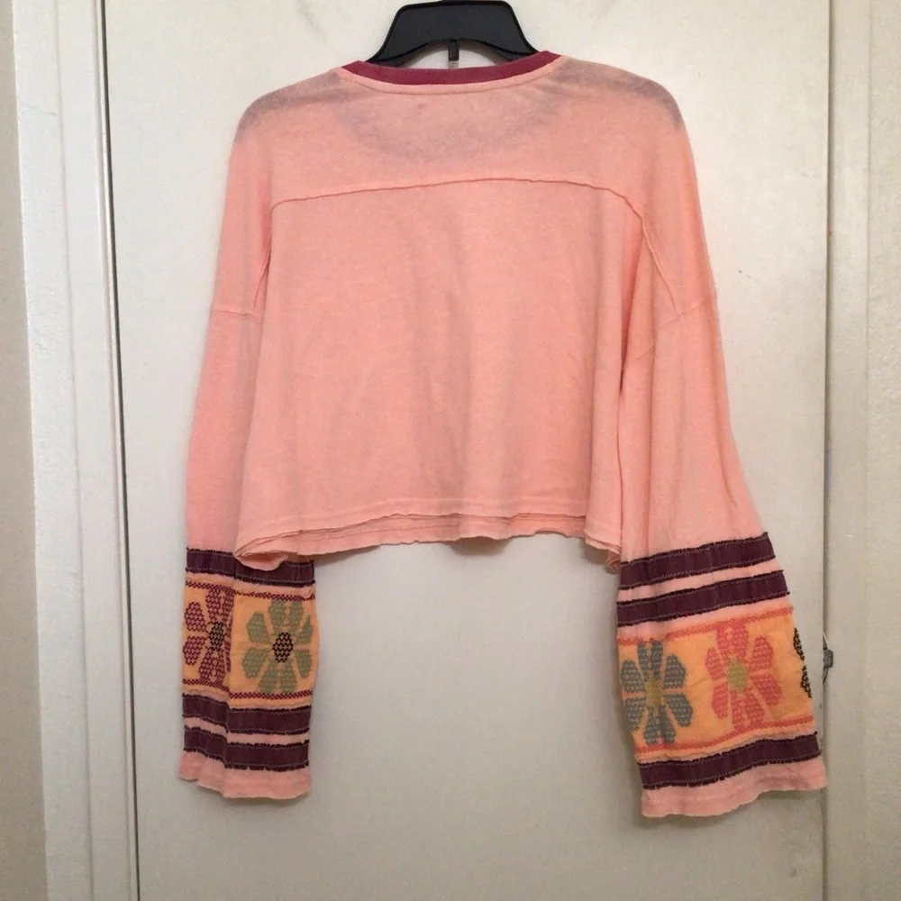 Free People Embroidered Boho Top HTF